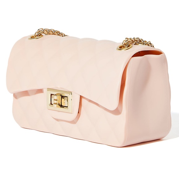 Nude Jelly Handbag With Gold Hardware - Picture 3 of 9